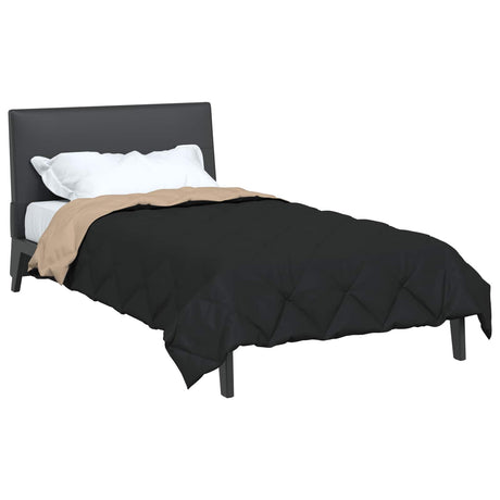 Vidaxl vol jaar dekbed 135 x 220 cm 300 gsm zwart en taupe