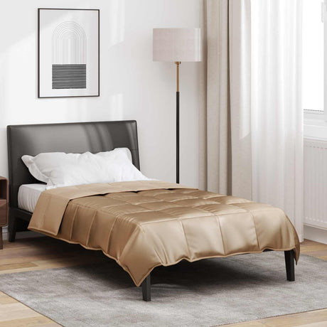 Vidaxl zomer dekbed goud 135 x 220 cm satijn en microfiber