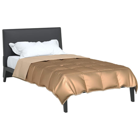 Vidaxl zomer dekbed goud 140 x 220 cm satijn en microfiber