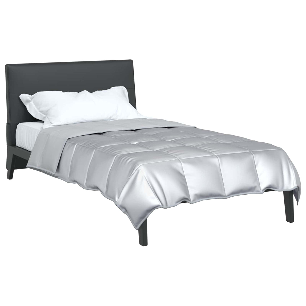 Vidaxl zomer dekbed zilver 135 x 220 cm satijn en microfiber