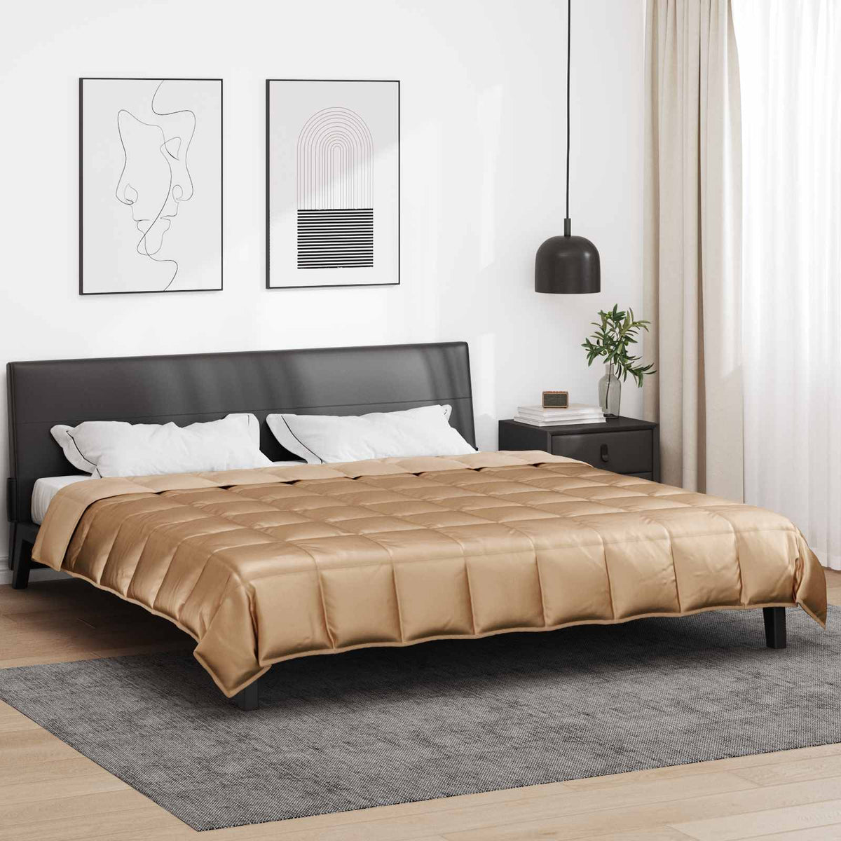 Vidaxl vol jaar dekbed 200 x 220 cm 300 gsm goud