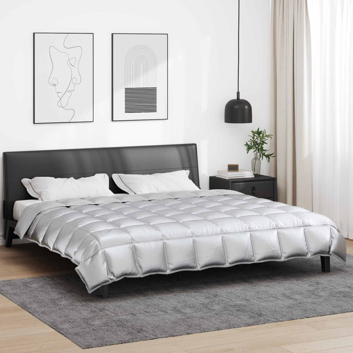 Vidaxl winter dekbed 220 x 240 cm 450 gsm zilver