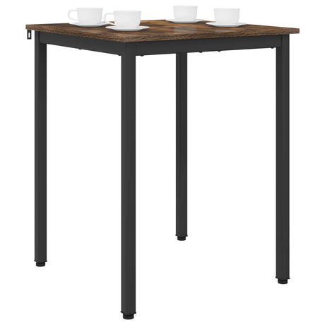 Vidaxl eettafels 60 x 60 x 75 cm bewerkt hout gerookt eiken vierkant