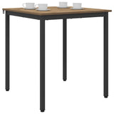 Vidaxl eettafels 70 x 70 x 75 cm bewerkt hout artisanaal eiken