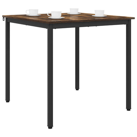 Vidaxl eettafels 80 x 80 x 75 cm bewerkt hout gerookt eiken vierkant