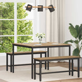 Vidaxl eettafels 110 x 110 x 75 cm bewerkt hout artisanaal eiken