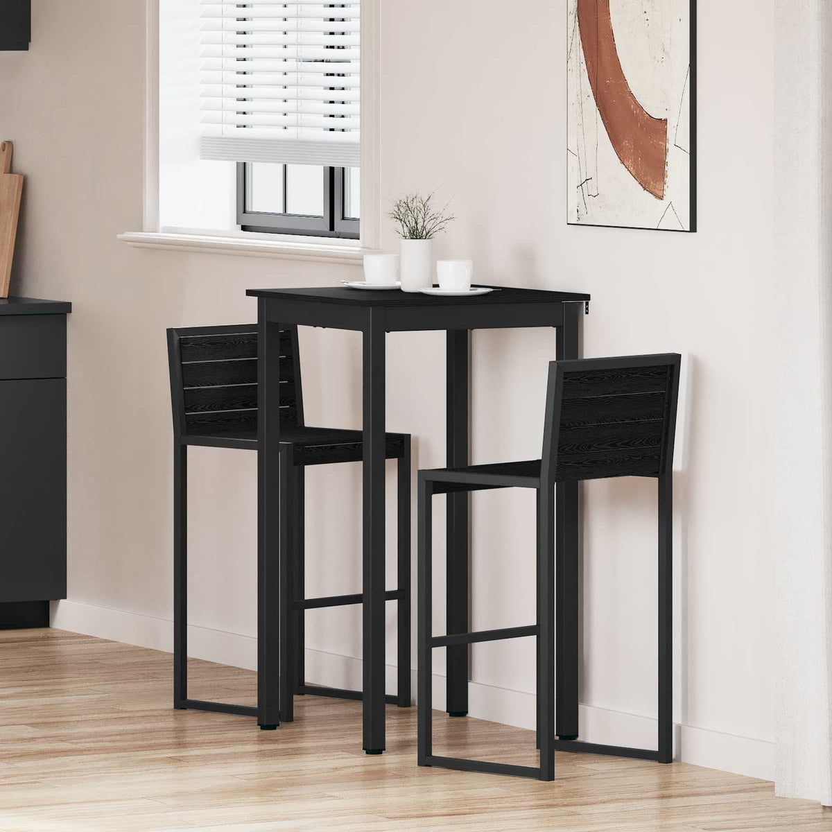 Vidaxl staande bartafel bewerkt hout vierkant