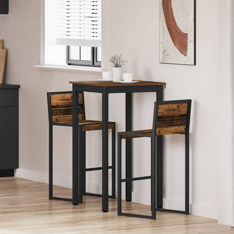 Vidaxl staande bartafel bewerkt hout vierkant