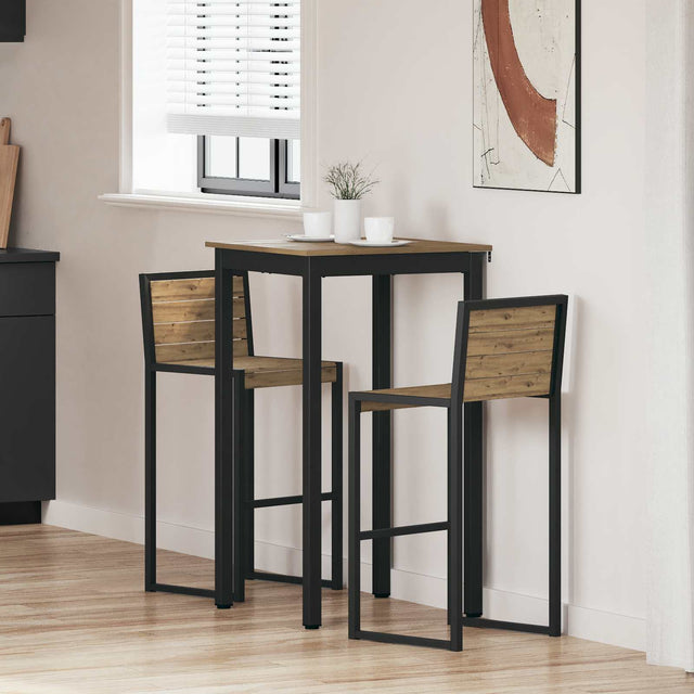 Vidaxl staande bartafel bewerkt hout vierkant