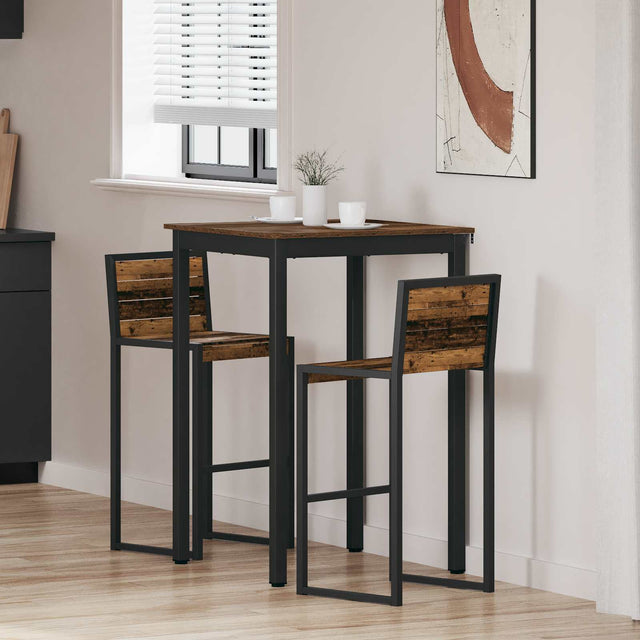 Vidaxl staande bartafel bewerkt hout vierkant