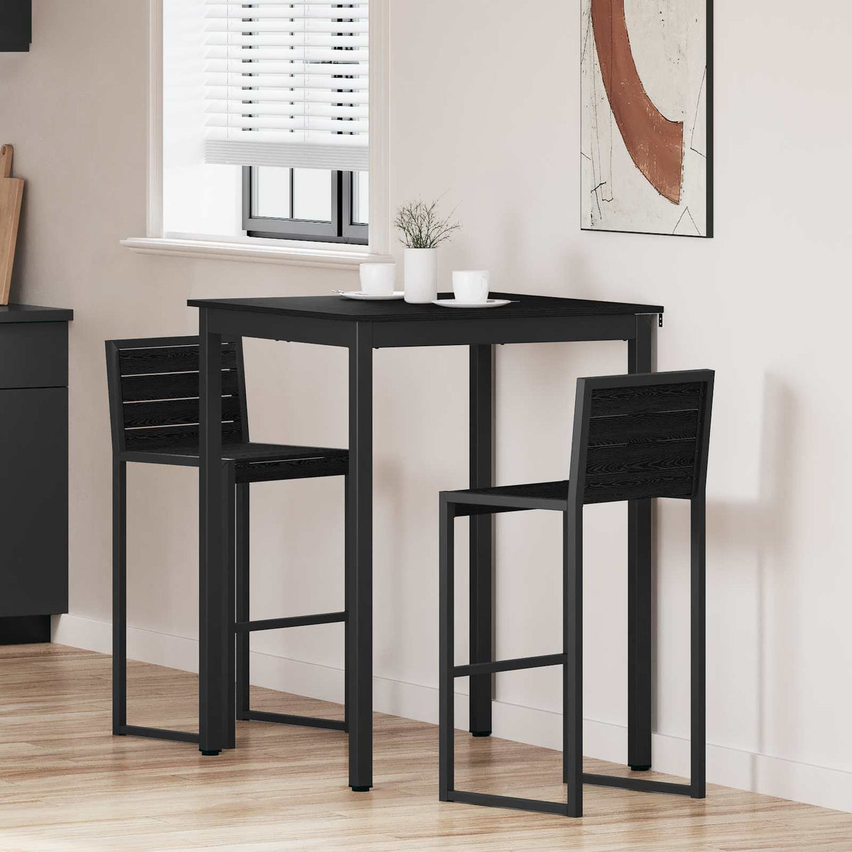 Vidaxl staande bartafel bewerkt hout vierkant