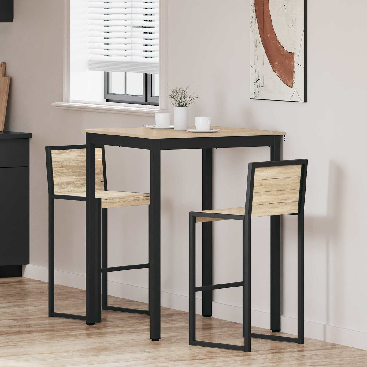Vidaxl staande bartafel bewerkt hout vierkant