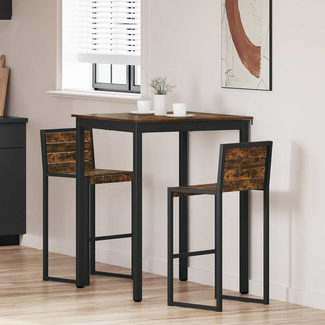 Vidaxl staande bartafel bewerkt hout vierkant