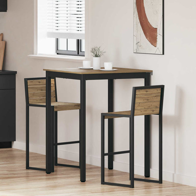 Vidaxl staande bartafel bewerkt hout vierkant