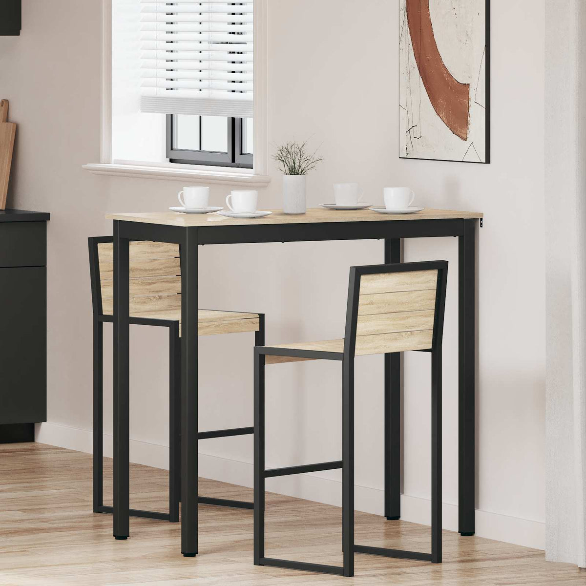 Vidaxl staande bartafel bewerkt hout rechthoekig