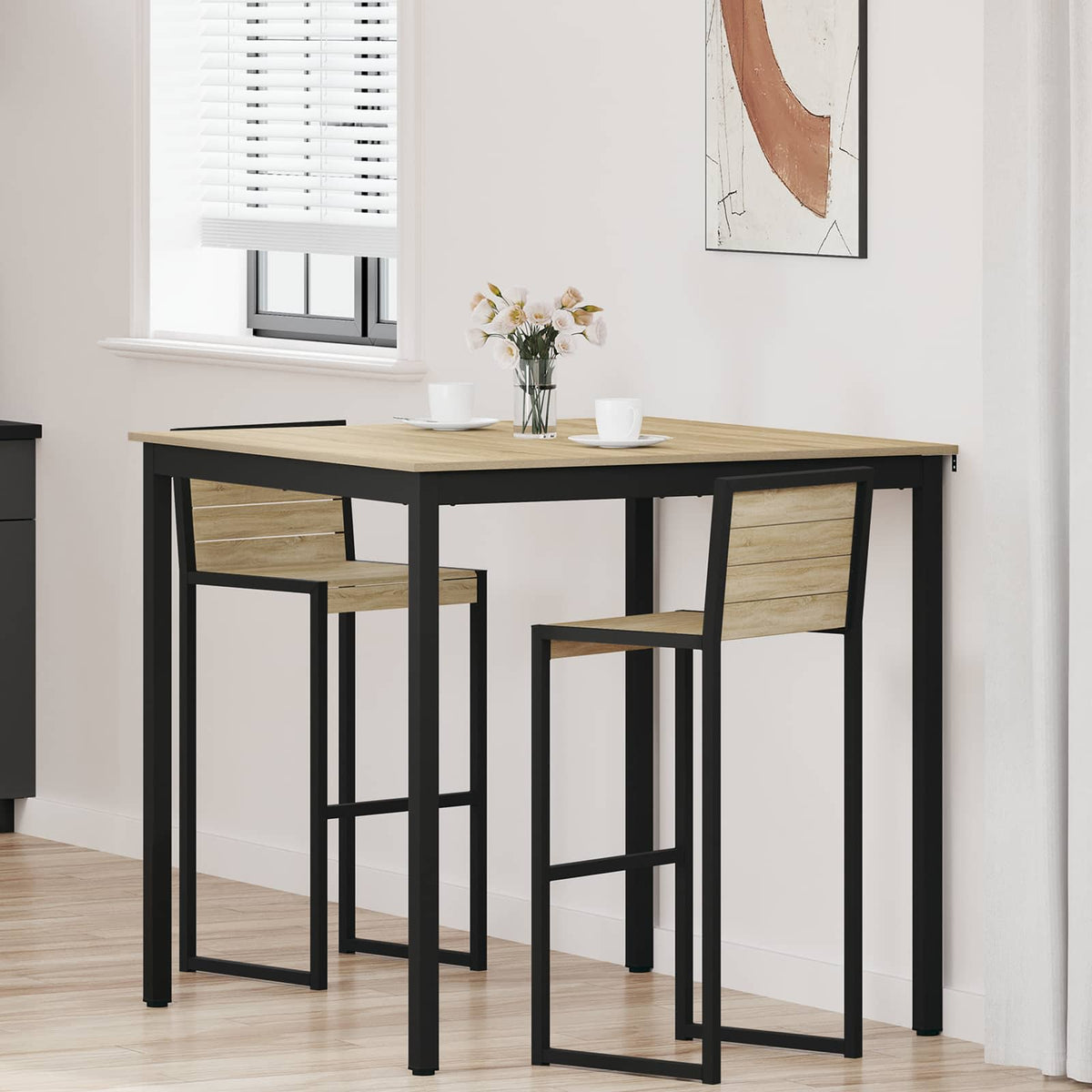 Vidaxl staande bartafel bewerkt hout vierkant
