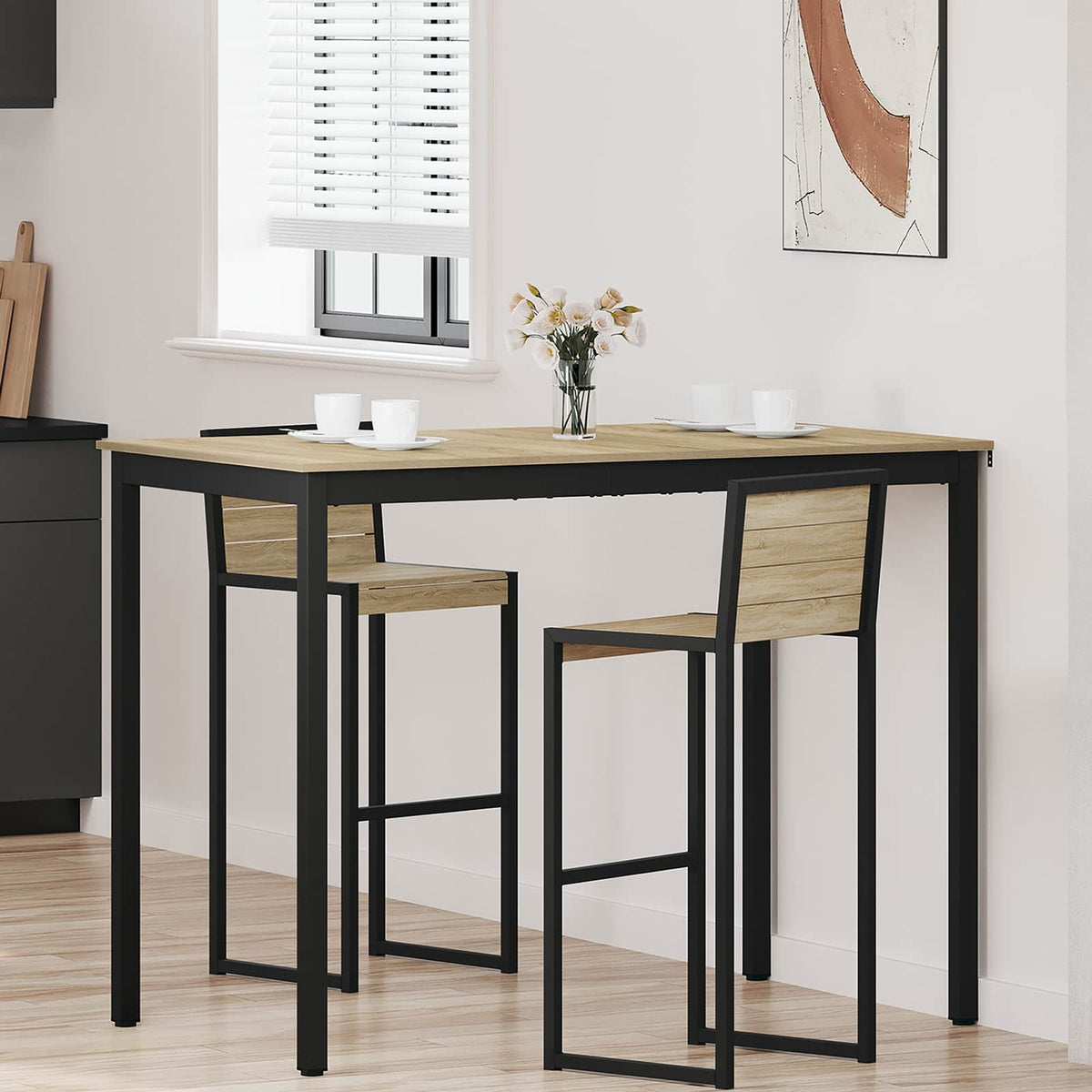 Vidaxl staande bartafel bewerkt hout rechthoekig