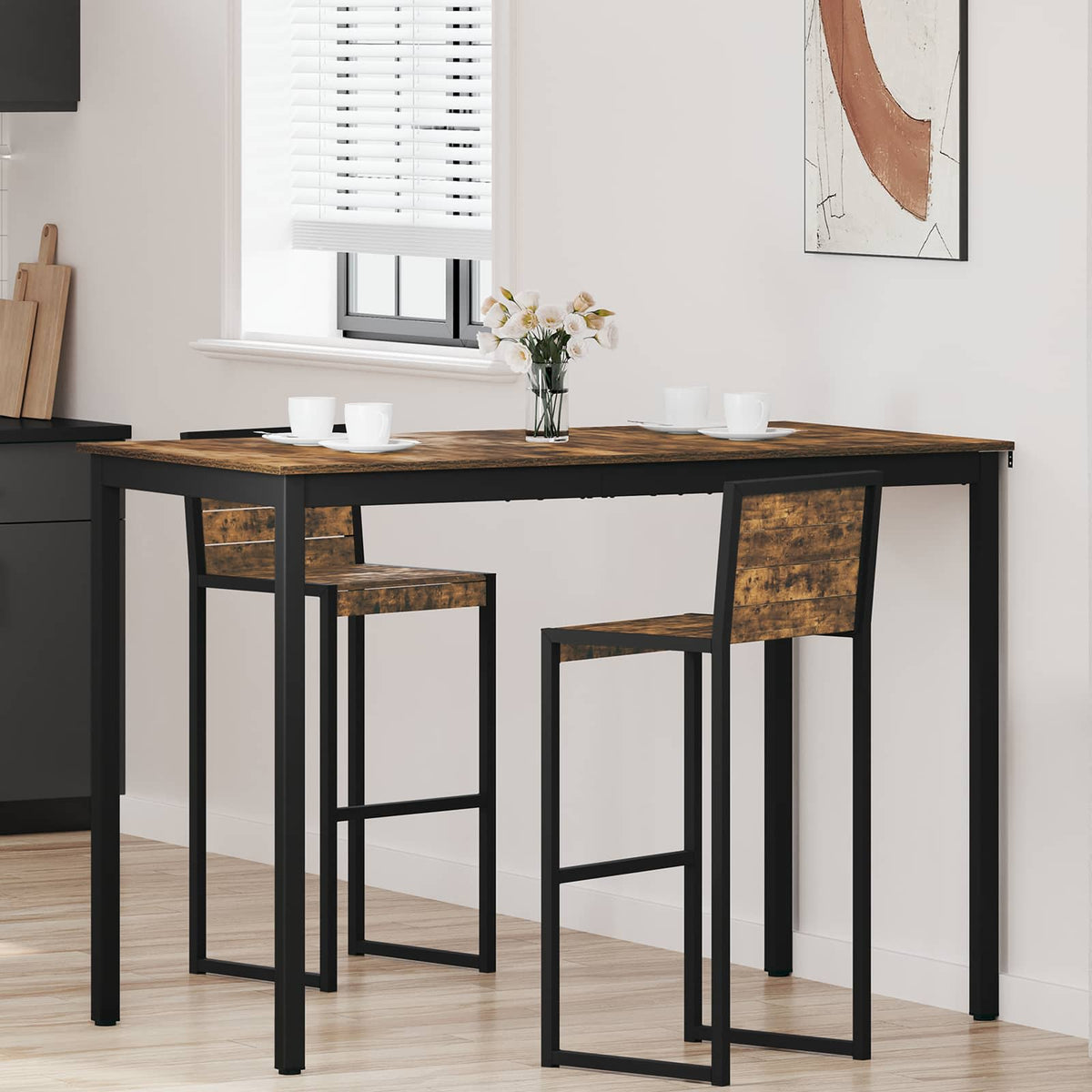 Vidaxl staande bartafel bewerkt hout rechthoekig
