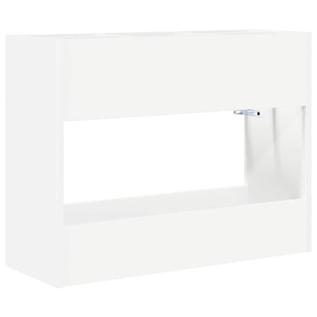 Vidaxl paraplu standaard met opslag wit 65 x 24 x 50 cm bewerkt hout