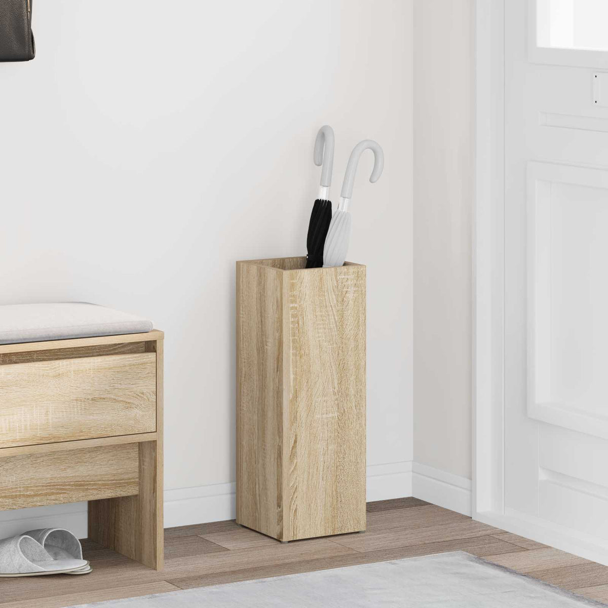 Vidaxl paraplu standaard sonoma eiken 20 x 20 x 55,5 cm bewerkt hout