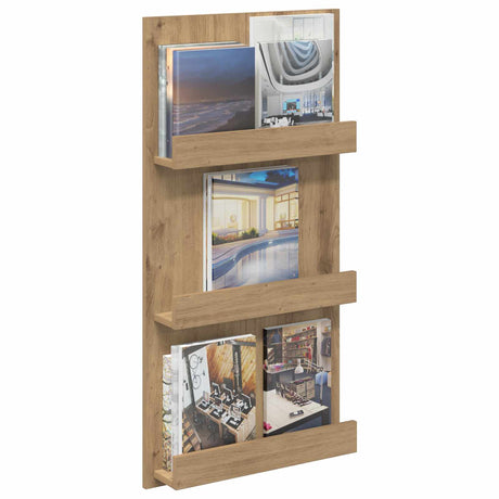 Vidaxl tijdschrift rek artisan eiken 51 x 11 x 102 cm bewerkt hout