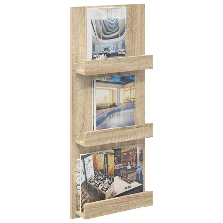 Vidaxl tijdschrift rek sonoma eiken 43 x 11 x 102 cm bewerkt hout