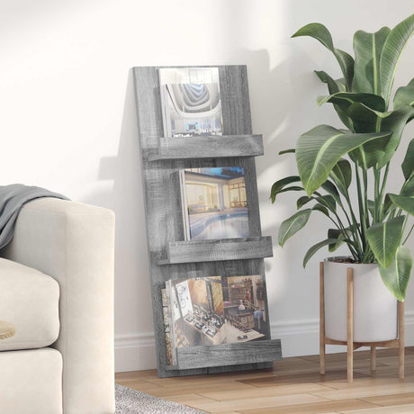Vidaxl tijdschrift rek grijs sonoma 43 x 11 x 102 cm bewerkt hout