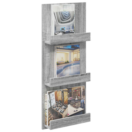 Vidaxl tijdschrift rek grijs sonoma 43 x 11 x 102 cm bewerkt hout