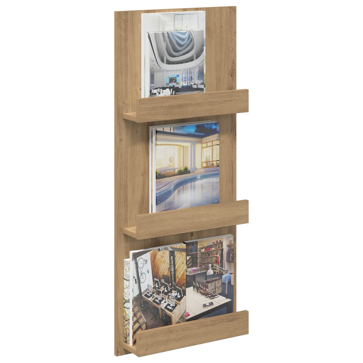 Vidaxl tijdschrift rek artisan eiken 43 x 11 x 102 cm bewerkt hout
