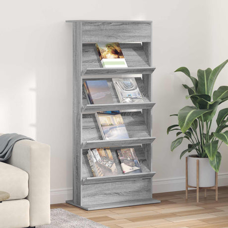 Vidaxl tijdschrift rek grijs sonoma 70 x 41 x 156 cm bewerkt hout