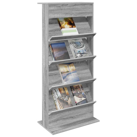Vidaxl tijdschrift rek grijs sonoma 70 x 41 x 156 cm bewerkt hout