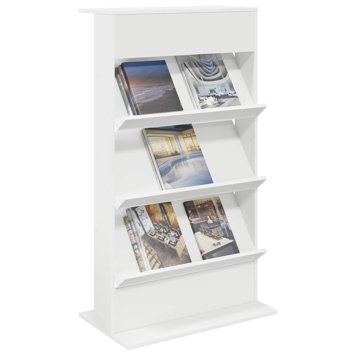 Vidaxl tijdschrift rek wit 70 x 41 x 126 cm bewerkt hout