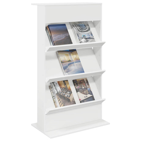 Vidaxl tijdschrift rek wit 70 x 41 x 126 cm bewerkt hout