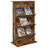 Vidaxl tijdschrift rek gerookt eiken 70 x 41 x 126 cm bewerkt hout