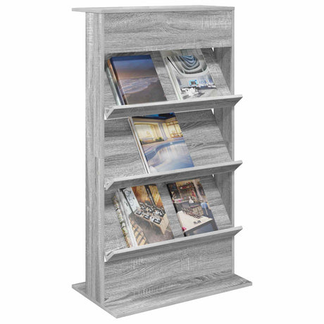 Vidaxl tijdschrift rek grijs sonoma 70 x 41 x 126 cm bewerkt hout