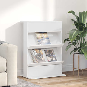 Vidaxl tijdschrift rek wit 70 x 41 x 96 cm bewerkt hout