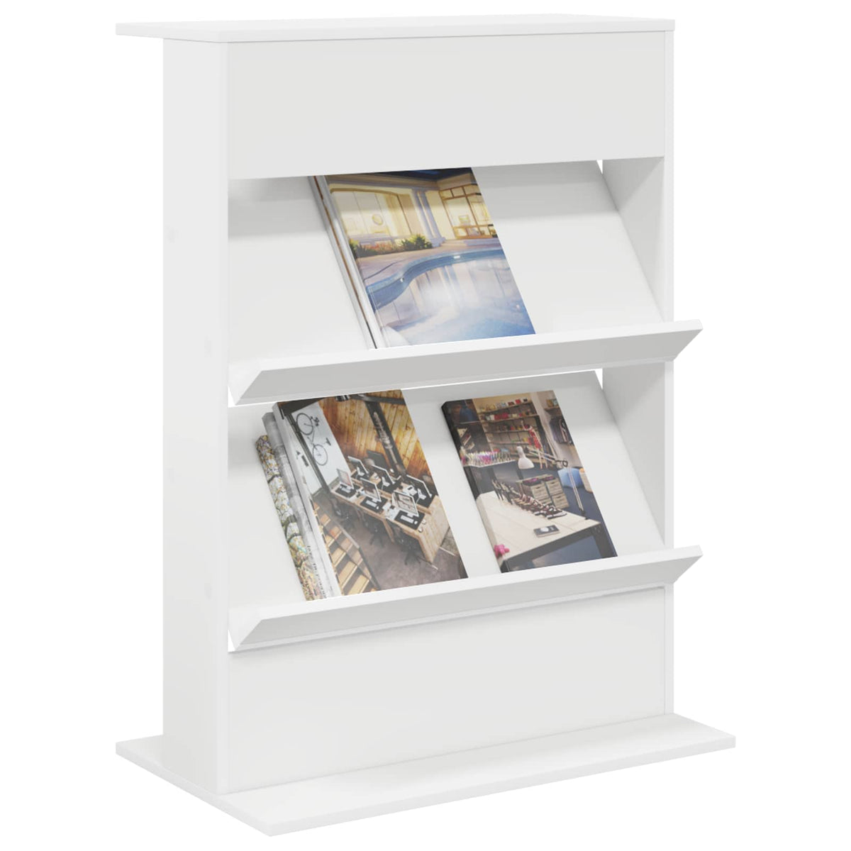 Vidaxl tijdschrift rek wit 70 x 41 x 96 cm bewerkt hout