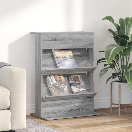 Vidaxl tijdschrift rek grijs sonoma 70 x 41 x 96 cm bewerkt hout