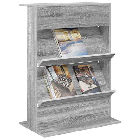Vidaxl tijdschrift rek grijs sonoma 70 x 41 x 96 cm bewerkt hout