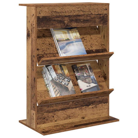 Vidaxl tijdschrift rek oudhout 70 x 41 x 96 cm bewerkt hout