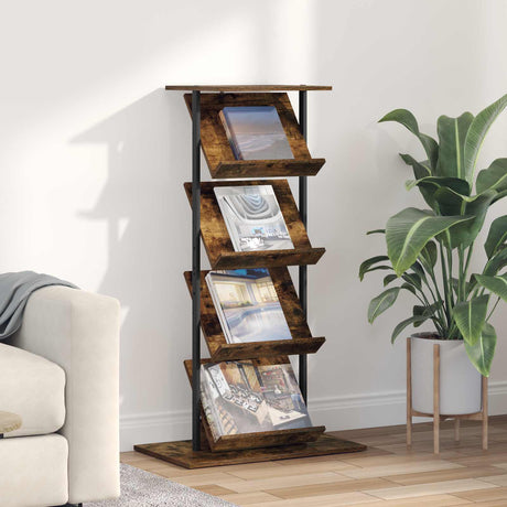 Vidaxl tijdschrift rek gerookt eiken 68 x 40 x 123.5 cm bewerkt hout