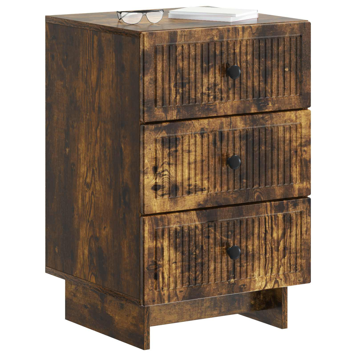 Vidaxl nachtkastje gerookt eiken 43 x 41 x 66,5 cm bewerkt hout
