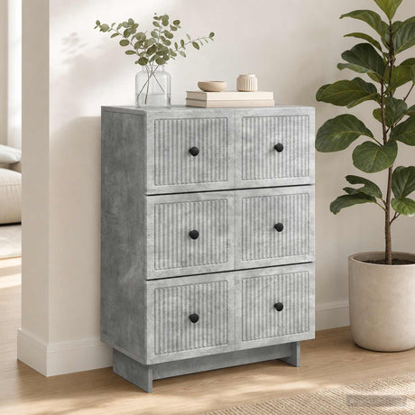 Vidaxl ladenkast 66 x 34,5 x 90 cm bewerkt hout betongrijs