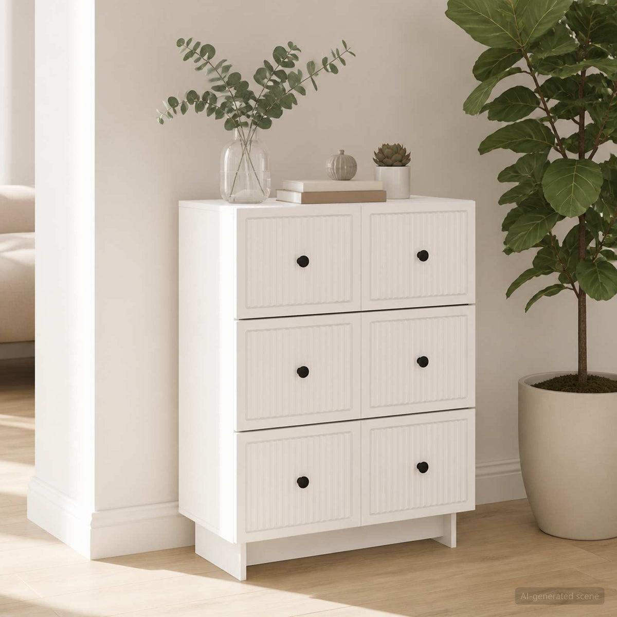 Vidaxl ladenkast 66 x 34,5 x 90 cm bewerkt hout hoogglans wit
