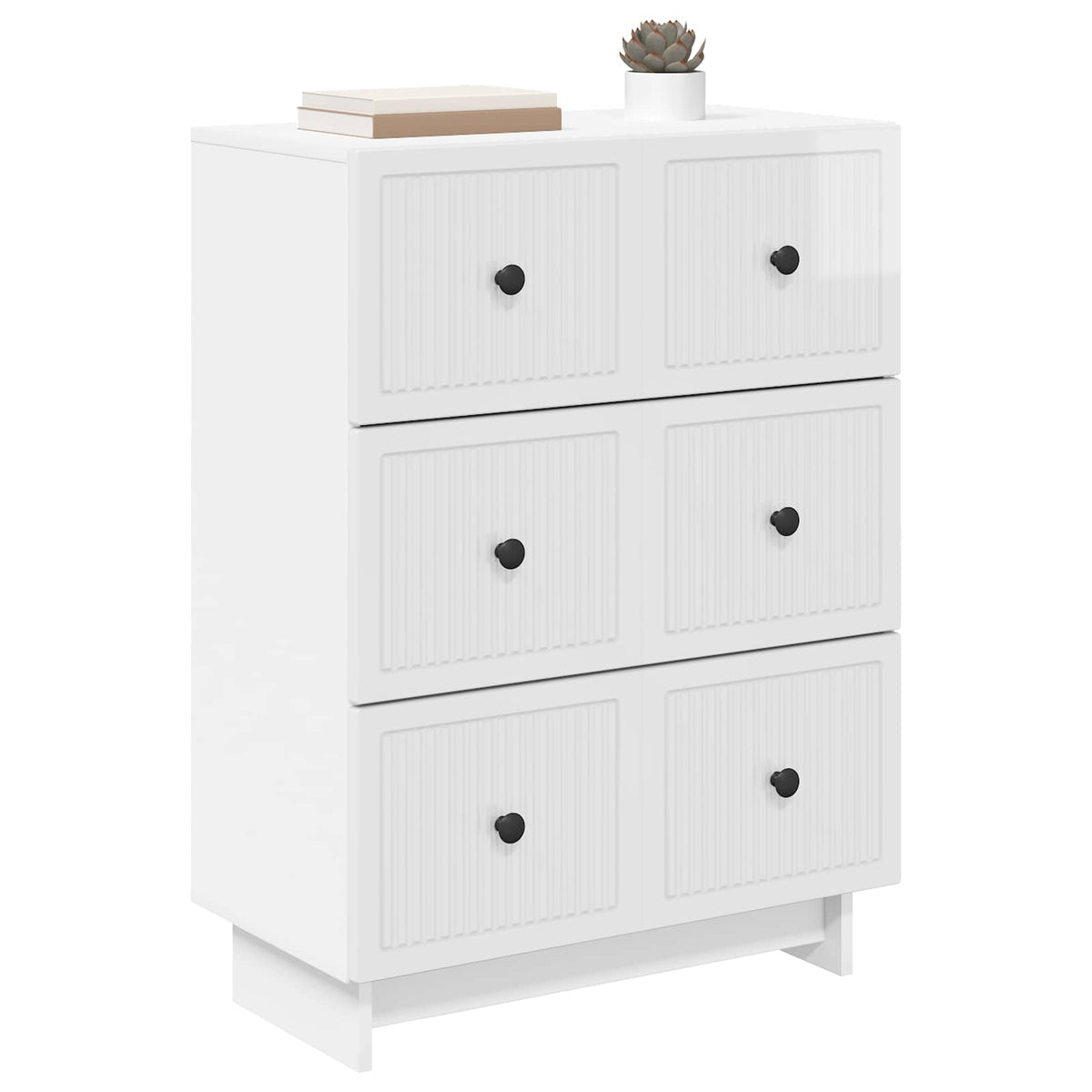 Vidaxl ladenkast 66 x 34,5 x 90 cm bewerkt hout hoogglans wit