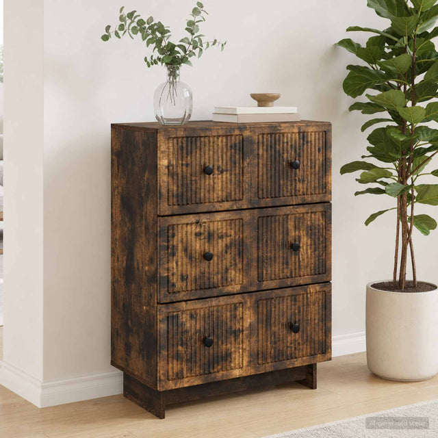 Vidaxl ladenkast 66 x 34,5 x 90 cm bewerkt hout gerookt eiken