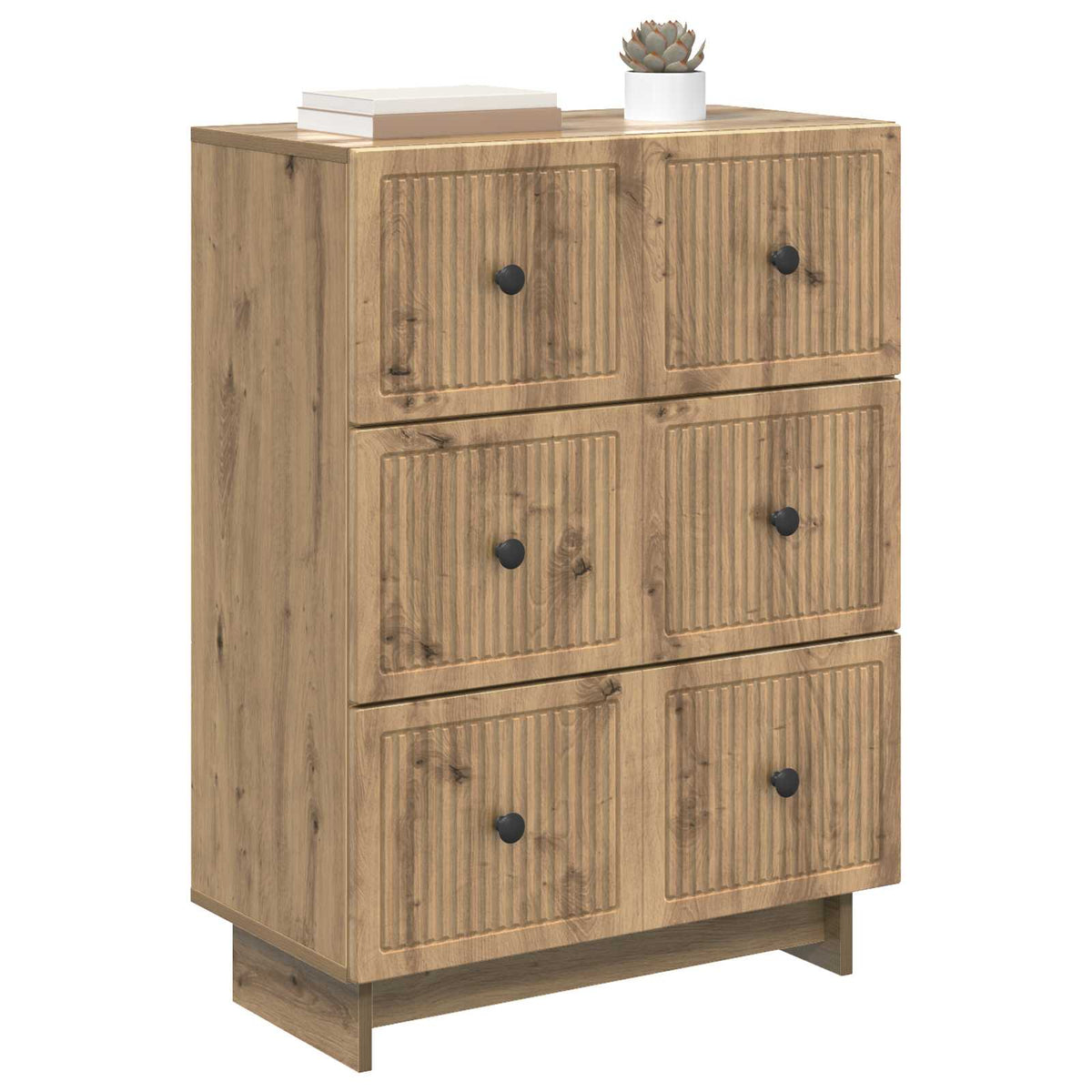 Vidaxl ladenkast 66 x 34,5 x 90 cm bewerkt hout artisanaal eiken