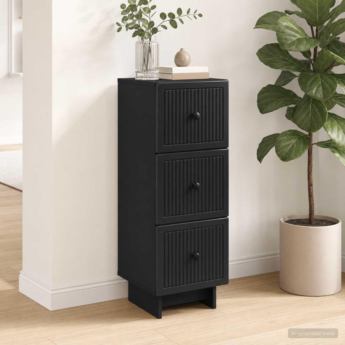 Vidaxl ladenkast zwart 33 x 34,5 x 90 cm bewerkt hout