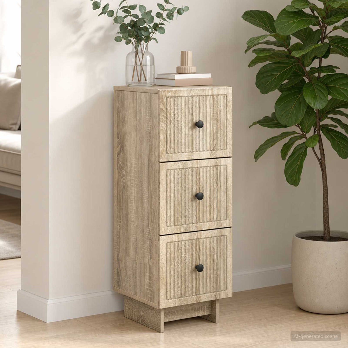 Vidaxl ladenkast sonoma eiken 33 x 34,5 x 90 cm bewerkt hout