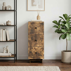 Vidaxl ladenkast gerookt eiken 33 x 34,5 x 90 cm bewerkt hout